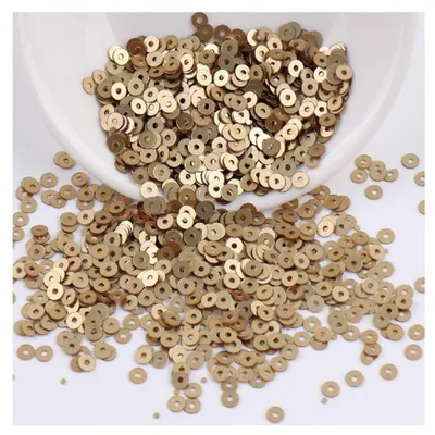 Pailletten 4 mm, 2000 Stück, rund, mit Loch, PVC, Gold