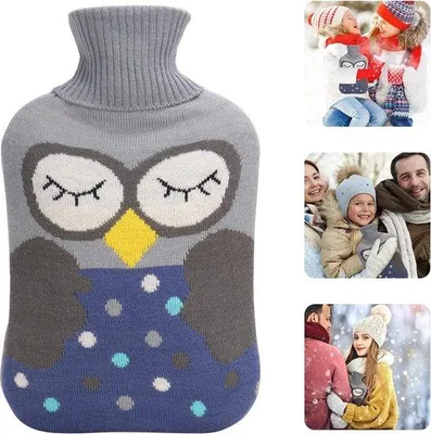Produktbild von Famanu Wärmflasche mit Bezug - 2 Liter, abnehmbarer und waschbarer Strickbezug