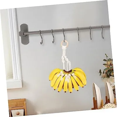 Produktbild von 2stücke Handgefertigte Baumwollseil-bananenständer Zur Aufbewahrung Von Obst Eleganter Und Praktischer Bananenhalter Für Küche Zur Frischhaltung Und Dekoration