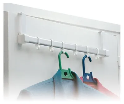 Image de Patère P/porte 6 Crochets Blanc 6181 - Rayen
