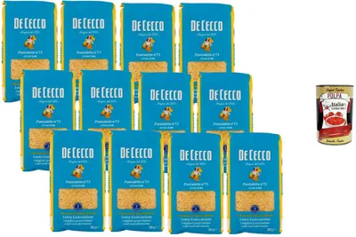 Produktbild von De Cecco Italian Gourmet Bundle 12x Puntalette Pasta 500g + Italian Gourmet Polpa Gratis – Italienische Premium Hartweizen Nudeln für Suppen, Salate, Orzo Rezepte & Mediterrane Küche 6kg