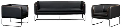 Produktbild von Luxus Sofagarnitur Sessel Garnitur Sofas 3 1 1 Sitzer Modern Leder Einfarbig Neu
