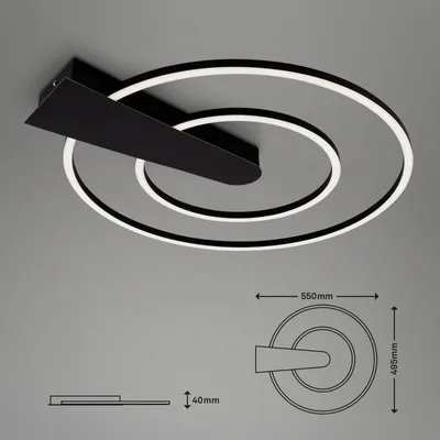Produktbild von Briloner LED-Deckenlampe Nico Duo, 3.000K, rund, Schwarz Dimmbar