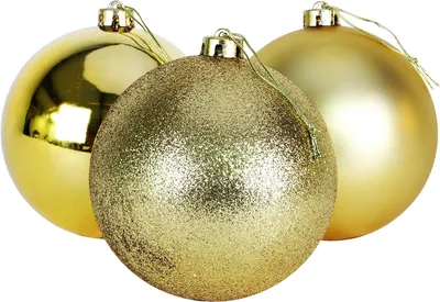Productafbeelding van 3-150mm (6") extra grote kerstballen - Glanzend - Mat en Glitterontwerp - Kerstversiering (Goud)