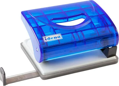 Produktbild von IDENA Locher mit Anschlagsschiene / Farbe: transluzent blau