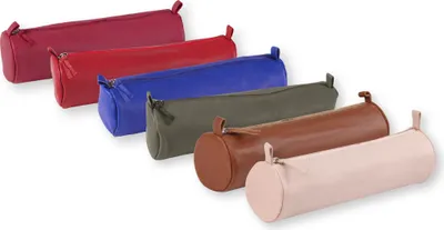 Produktbild von Clairefontaine 6x Schlampermäppchen einfarbig 6 Farben Ø5,5x22cm sortiert 8718C