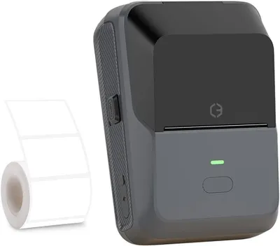 Image de Imprimante d'étiquettes - Imprimante d'autocollants - Pour l'organisation à la maison - Design portable - 57 mm - Gris