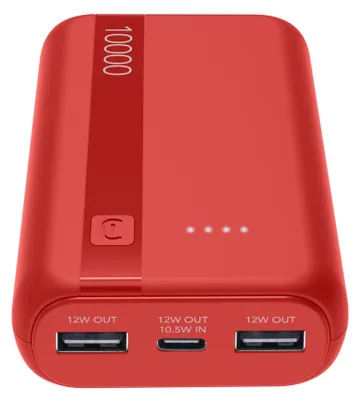 Obrázok produktu pre Cellularline PBENTRYCOL10000R, 10000 mAh, Lítium, Červená