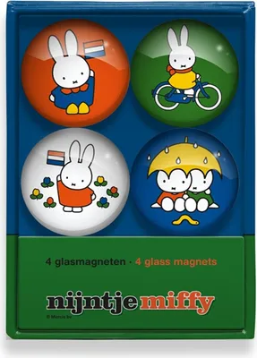 Produktbild von Miffy Glasmagnete ø4cm Box mit 4 Stück