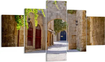 Produktbild von Bild auf Leinwand - Leinwandbild - Straße Geschichte Architektur Denkmal - 125x70cm - Wand Bild - Wanddeko - Leinwanddruck - Bilder - Kunstdruck - Leinwand bilder - Wandkunst - EA125x70-2701