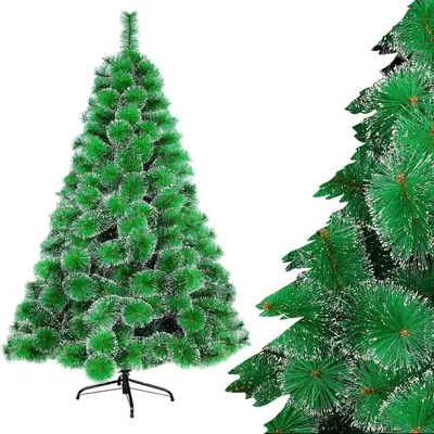 Productafbeelding van JOIEYOU Kunstkerstboom, 240 cm, met metalen voet. Decoratieve boom, dennenboom, ongeveer 880 takken, groene PVC kunstboom met sneeuweffect. Kerstboomdecoratie voor binnen en buiten