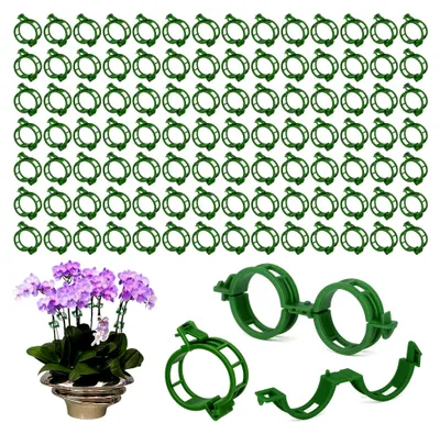 Produktbild von Pflanzenclips 100 Stück - Wiederverwendbare Kunststoffklammern für Tomaten, Gurken und Kletterpflanzen | Rankhilfen für Garten und Balkon