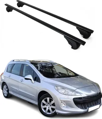 Produktbild von Dachträger Grundtäger für Peugeot 308 Kombi 2007-2021 75kg Metall Schwarz 2 tlg