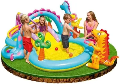 Produktbild von INTEX 57135NP - Playcenter - Dinoland mit Sprüher und Rutsche (333x229x112cm)