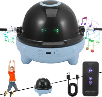 Produktbild von Elektrische Springseilmaschine - Automatisches Gruppenseilspringgerät - Bluetooth - Fernbedienung - Musik & Zähler - Batteriebetrieben - Für Kinder & Erwachsene - Blau