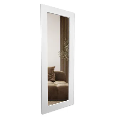 Obrázek produktu pro Zrcadlo na zeď STYLER JYVASKYLA, 56x148 cm, bílé, obdélníkové, rám z MDF, moderní design, vhodné do chodby, ložnice, celotělové zrcadlo, dekorativní, velké