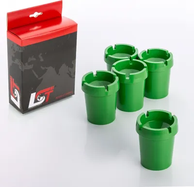 Produktbild von 5x Aschenbecher Sturmaschenbecher rauchfrei Getränkehalter grün Kunststoff