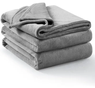 Produktbild von Kuscheldecke Flauschig Grau 220x240 cm XXL Warme Couchdecke aus Flanell