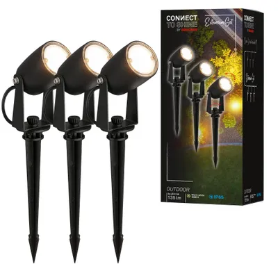 Immagine prodotto di CONNECT TO SHINE Set di espansione Iris con set di 3 faretti da giardino a LED, IP65