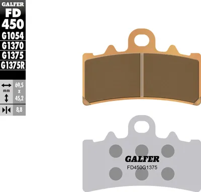 Produktbild von Bremsbeläge Set Galfer 2x FD450G1375 Sinter-Metall SPORT vorne für BMW C X ABS 400 ccm Bj. 2018 - 2023