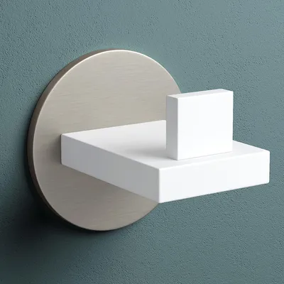Produktbild von Mai & Mai Kleiderhaken 1 Stück Wandgarderobe Wandhaken aus Edelstahl Garderobenleiste Garderobenhaken 6cm Matt weiß + Nickel gebürstet Stalo-08