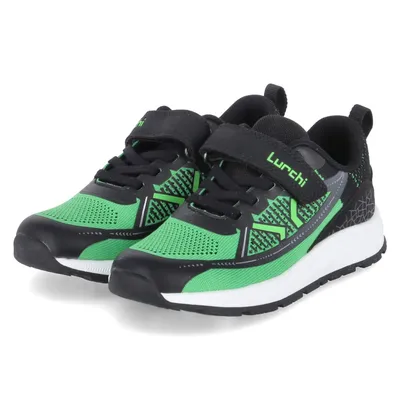Produktbild von Lurchi Jungen Klettschuhe/ Low Sneaker ASCARI Grün-Schwarz Mesh-Synthetik-Mix  Größe: 28