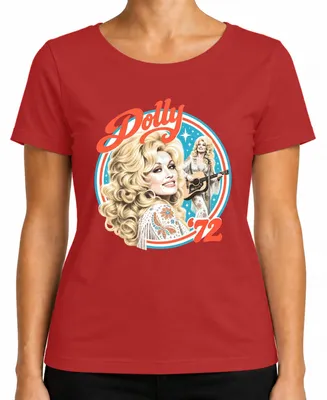 Immagine prodotto di Maglietta da donna, stile retrò, con la scritta "Dolly Parton, 72, leggenda della musica country, Nashville", colore rosso, taglia M
