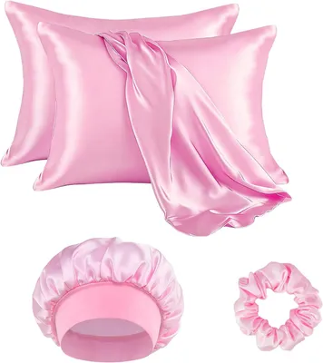 Produktbild von Satin-Kissenbezüge, 51 x 77 cm, 2 Stück, Satin, mit -, weich wie Seidenkissenbezüge, rosa