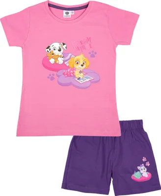Produktbild von Schlafanzug für Mädchen - 110/116 Dream Patrol Kinder Pyjama Set Kurzarm Oberteil mit Hose Rosa/Lila