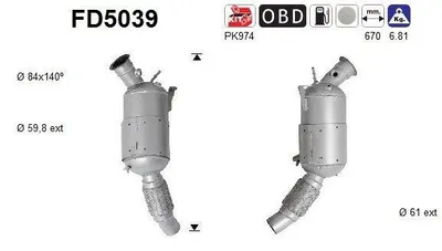 Zdjęcie produktu dla Filtr Czastek Stalych Dpf Kat. Bmw 2,0D N47 Euro 4