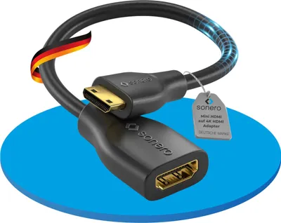 Produktbild von Sonero Mini HDMI auf HDMI Adapter, 4K Portsaver, C Stecker A Buchse, 0,15 m