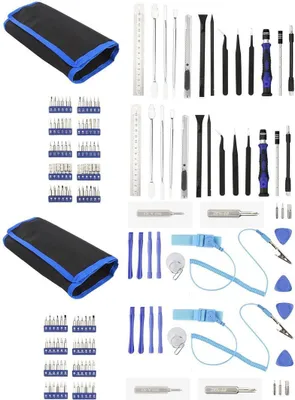 Produktbild von 160 Teiliges Handy Reparatur Werkzeugset | Feinmechaniker Schraubendreher Set mit tragbaren Tasche | Öffnungs Werkzeug für Smartphone Handy Tablet Laptop | magnetischer Präzisions Reparatur Tool Kit