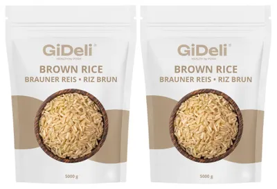 Produktbild von Braunreis 10kg Naturreis Unpoliert Vollkorn Ballaststoffe Protein Vegan GiDeli