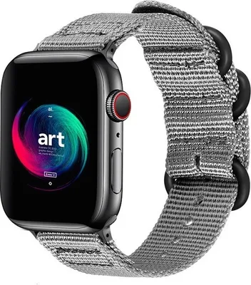 Produktbild von Strap-it Apple Watch Nylonschnallenarmband (Grau)