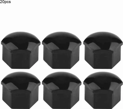 Obrázok produktu pre 20 ks 19 mm kryty matíc kolies automobilu, kryty skrutiek náboja, ochrana vonkajšej časti ráfikov (čierne)