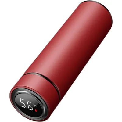 Produktbild von 500ml Thermosflasche, Vakuum Isolierbecher Trinkflasche aus 304 Edelstahl, LED-Touchscreen-Temperaturanzeige, Thermoskanne Wasserflasche Perfekt für Home, Büro, Reise, Sport