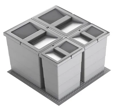 Immagine prodotto di Hailo cestino 3201643 Allegro 295 inserto 2x 8 + 2x 18 L grigio chiaro