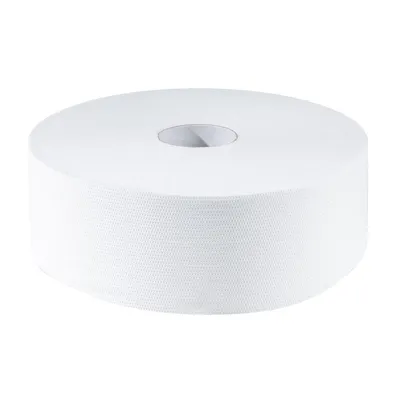 Produktbild von Tissue24 Jumbo Toilettenpapier 2-lagig aus Zellstoff – 350 m | 6 Rollen | Hochweiß & weich für stark frequentierte Waschräume