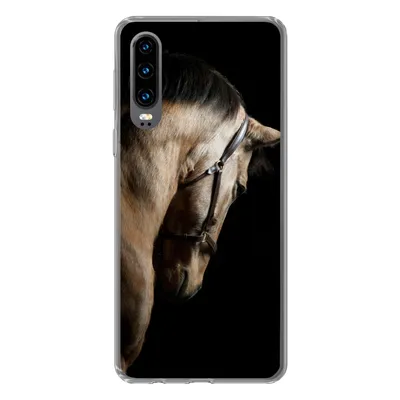 Produktbild von MuchoWow® Handyhülle Schutzhülle Hülle für Huawei P30 Pferde - Halfter - Schwarz Silikon Softcase Handy Hülle - Kartenbesitzer