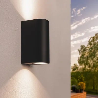 Image de Ledvion Applique murale noir 3W blanc chaud GU10 IP54 non dimmable ronde