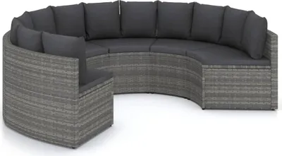 Produktbild von vidaXL 6-tlg. Garten-Sofagarnitur mit Auflagen Poly Rattan Grau