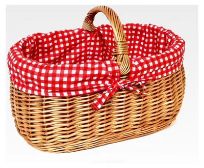 Produktbild von Einkaufskorb Pilzkorb aus Weide 44 x 30 cm mit Textilinlay