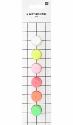 Produktbild von Acrylini Pods Neon Set, 6 Farben, je 3,5 ml