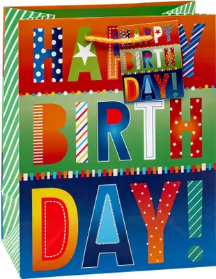 Produktbild von TSI 3er Set Geschenktüten mittel 23x18x10cm Geburtstag HAPPY BIRTHDAY bunt