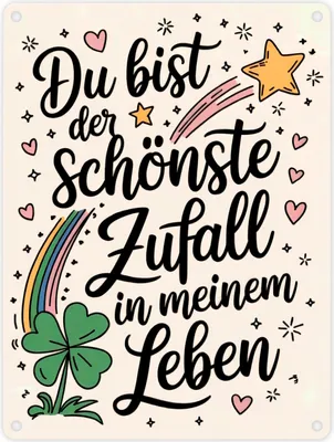 Produktbild von Du bist der schönste Zufall in meinem Leben Metallschild in 15x20 cm