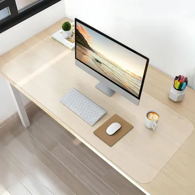 Immagine prodotto di Tappetino per scrivania, dimensioni 100 x 40 cm, trasparente, antiscivolo, in PVC, per l'ufficio