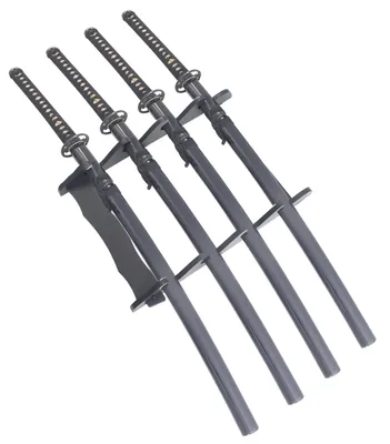 Produktbild von Wandhalterung für 4 Katanas - Holzständer für Schwerter