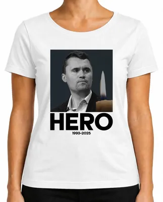 Obrázok produktu pre Dámske tričko Charlie Kirk Hero Rest in Peace Republican Advisor President, biele, XL