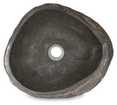 Produktbild von Top Serie Flussstein Handwaschbecken Naturstein Waschschale Stein Findling Natur Grau ca. 30-35 cm