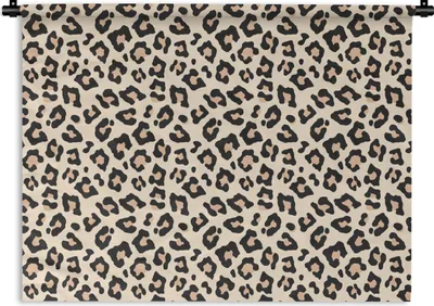 Produktbild von MuchoWow® Wandteppich Wandbehang Pantherdruck - Weiß - Rosa 150x112 cm Tapisserie Dekoration Wandtuch - Wanddecke - Wandteppiche